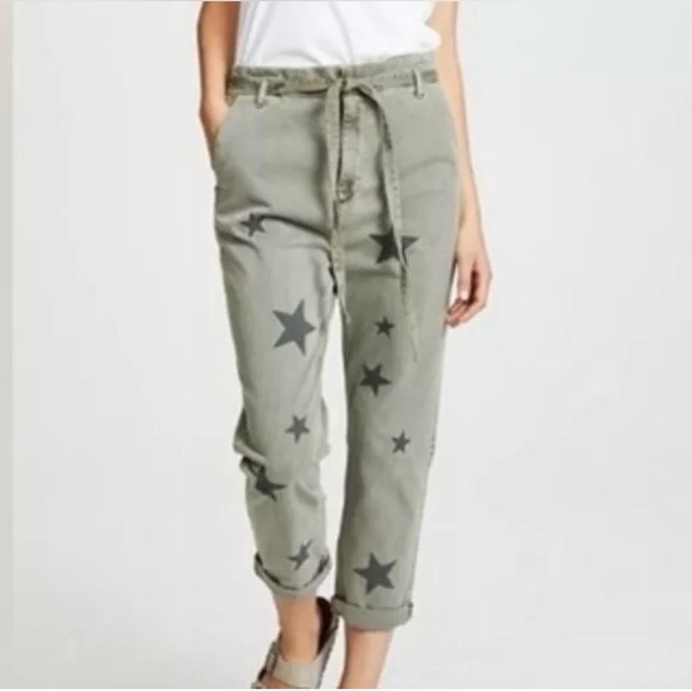 Sundry Laurone Star Print Cropped Pants